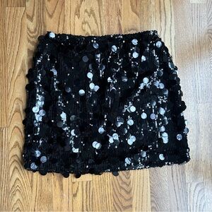 Women’s Black Sequin Mini Skirt size L like new